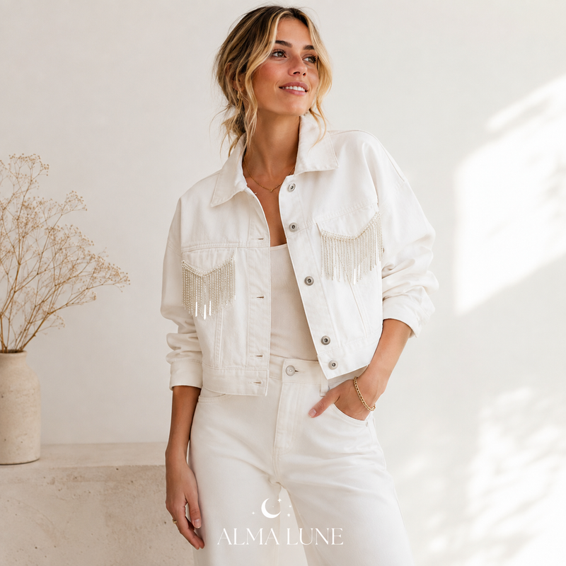 Veste Lumière aux franges bijoux